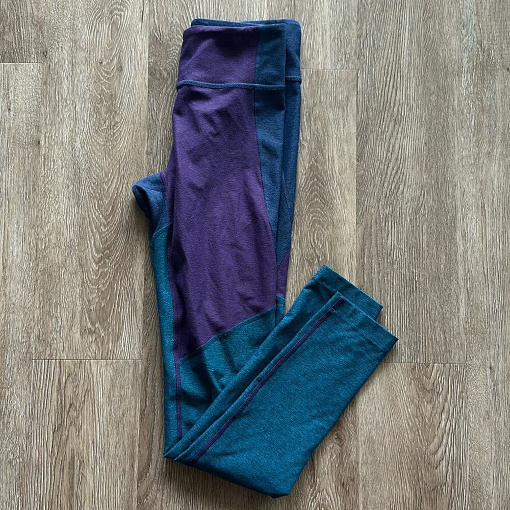 Outdoor Voices Warmup Leggings Tri-Tone Jewel Small High Rise Compressive‎